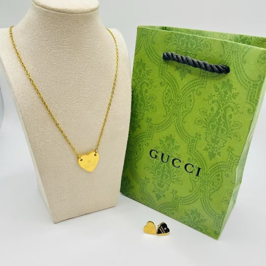 Premium Gold Love Wings Jewelry Set