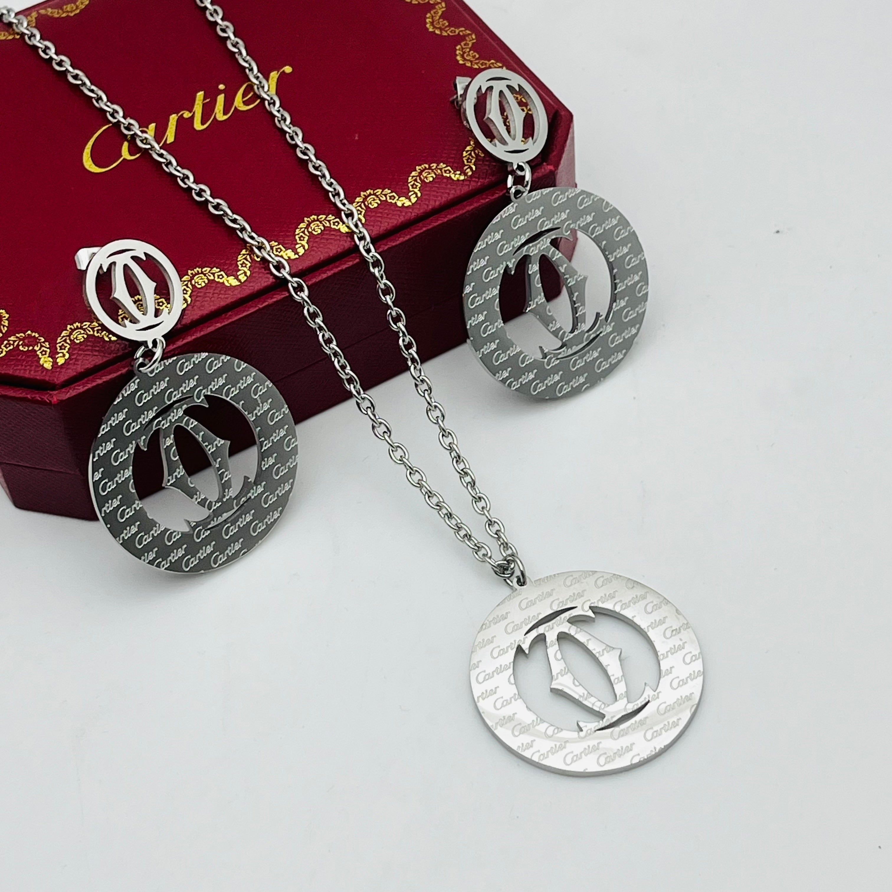 Elegant Silver Chain Jewelry Set with Heart Pendant (Multi-Color Options)