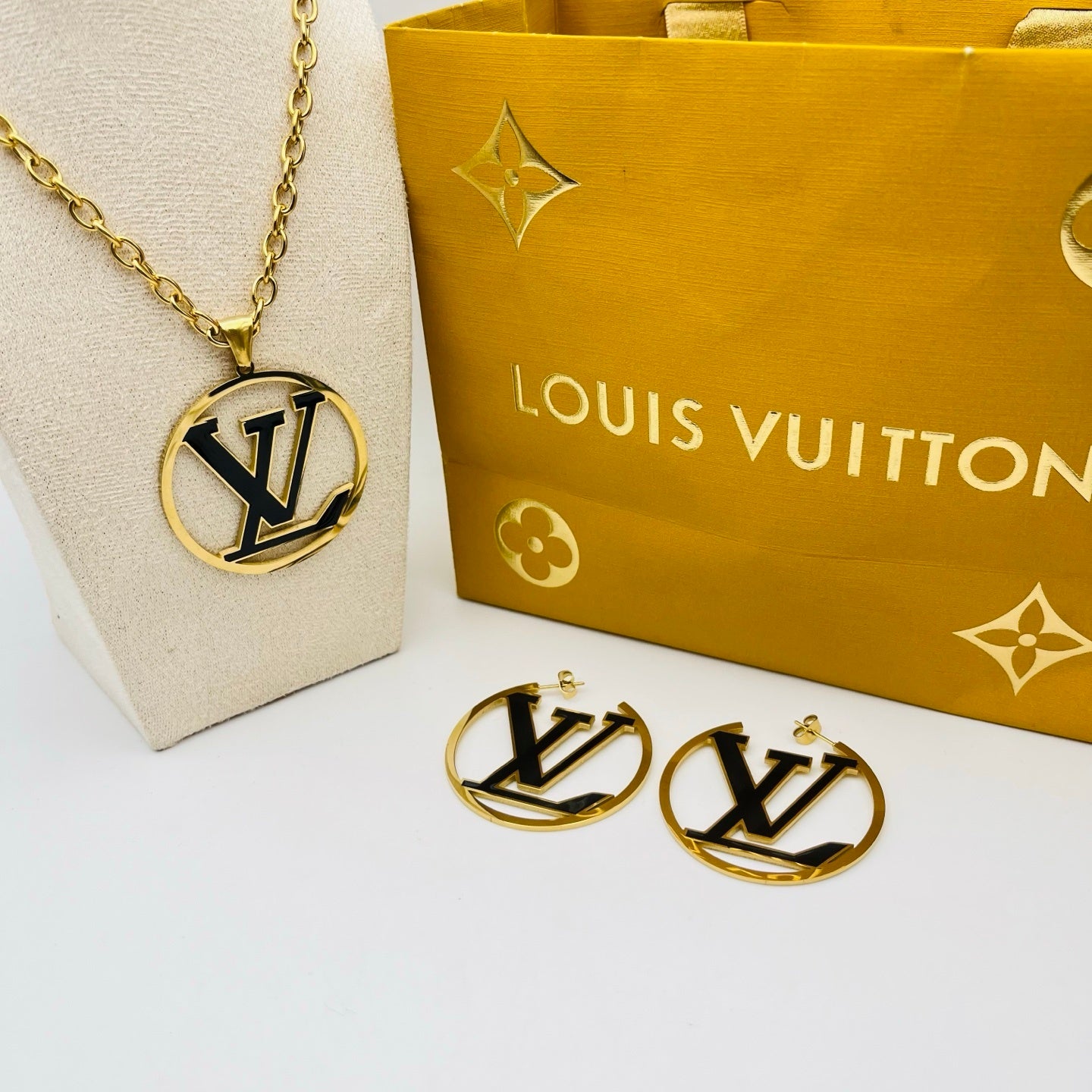 Luxury Gold-Plated Monogram Jewelry Set (Multi-Color Finish Options)