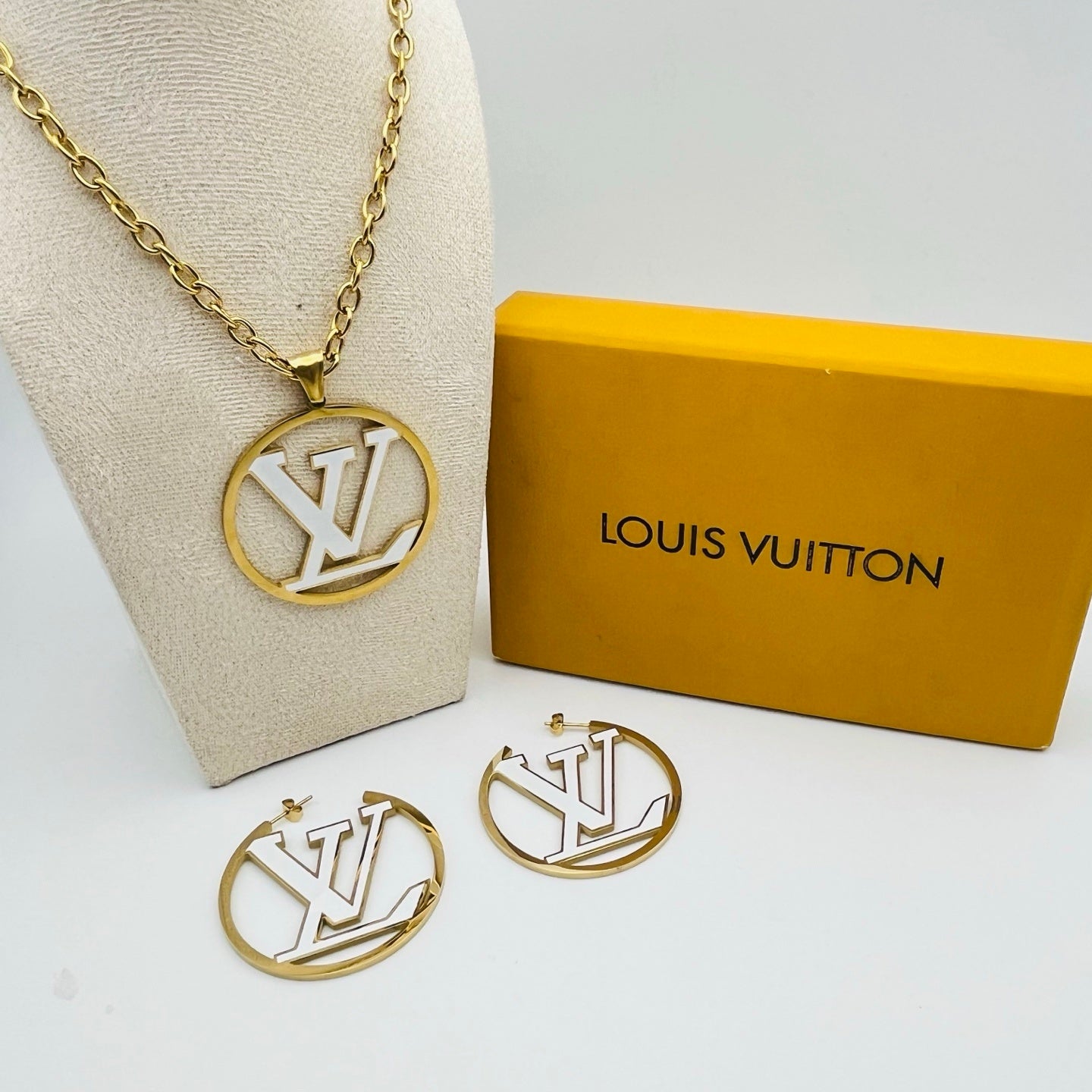 Luxury Gold-Plated Monogram Jewelry Set (Multi-Color Finish Options)