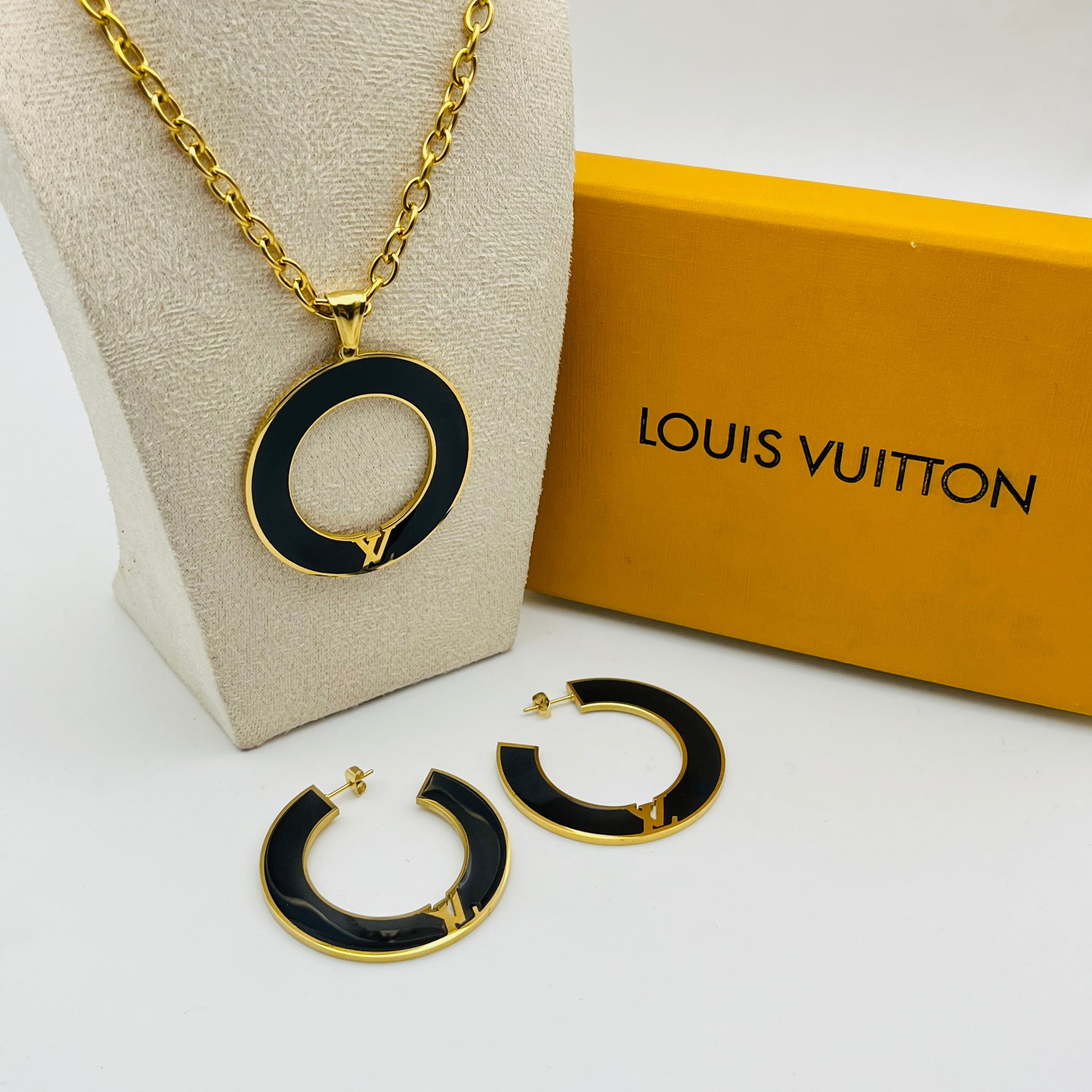 Luxury Gold-Plated Monogram Jewelry Set (Multi-Color Finish Options)