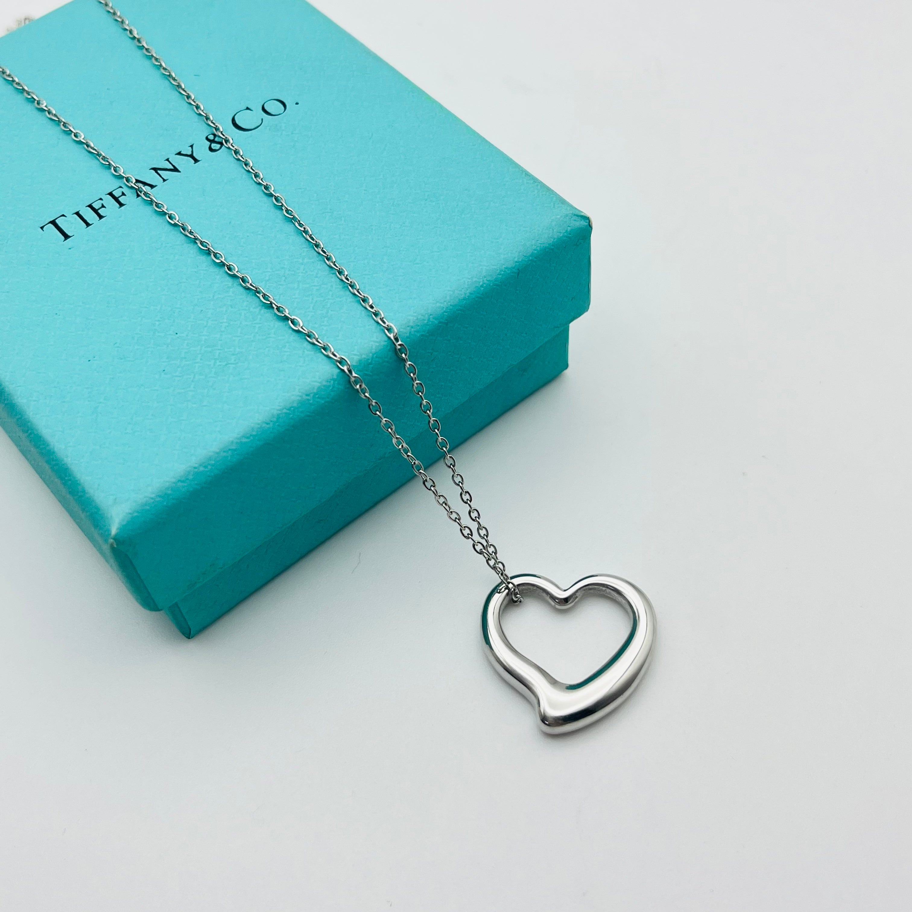 Minimalist Silver Open Heart Pendant Necklace
