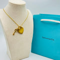 Luxury Lock Pendant Necklace Set Gold