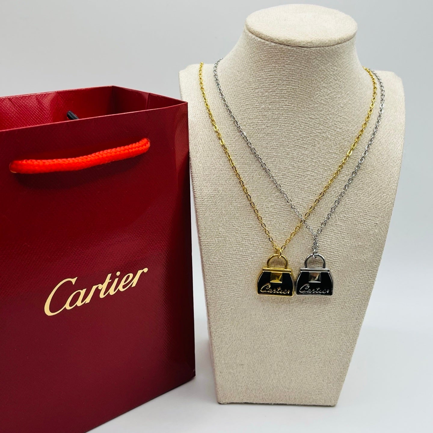Luxury Lock Pendant Necklace Set (Gold & Silver Tone)