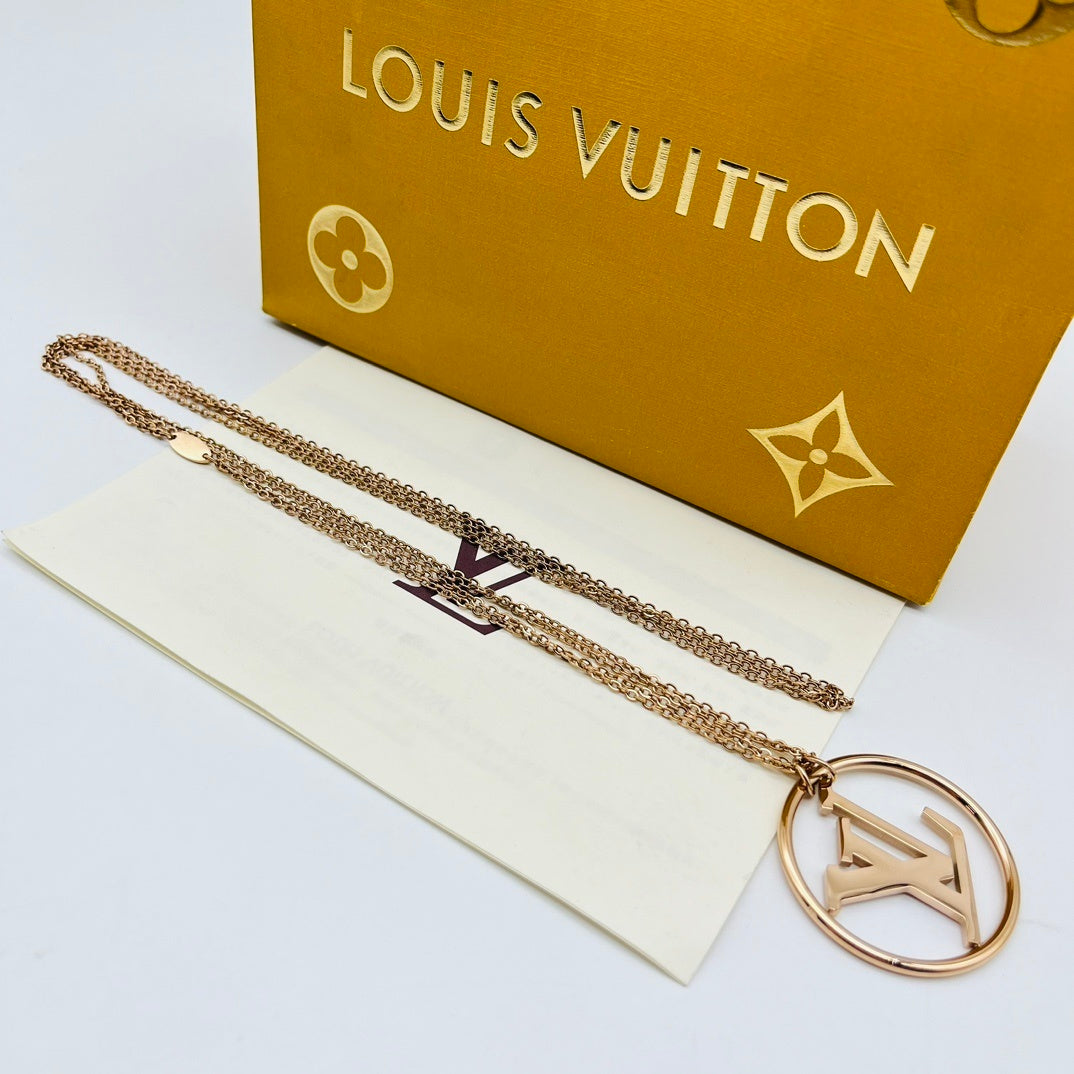 Luxury Gold Monogram Pendant Necklace Set