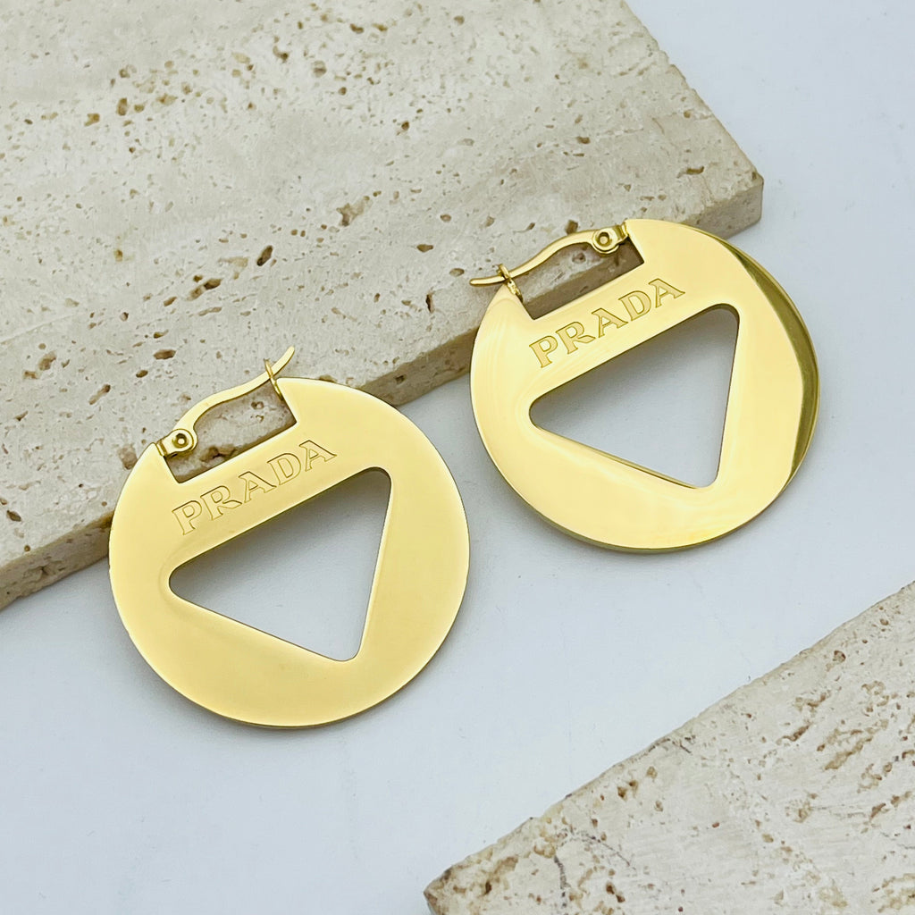 Trendy Geometric Circle Drop Earrings (Gold & Silver)