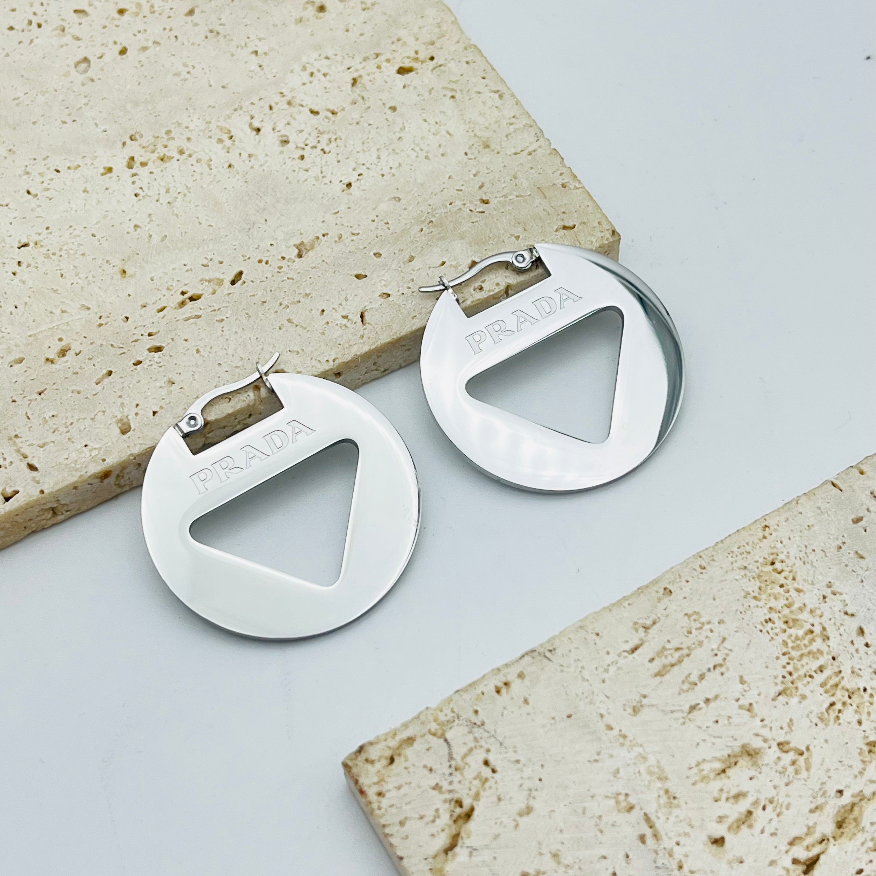 Trendy Geometric Circle Drop Earrings (Gold & Silver)
