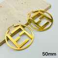 Luxury Double Letter Hoop Earrings (Gold & Silver – 50mm)