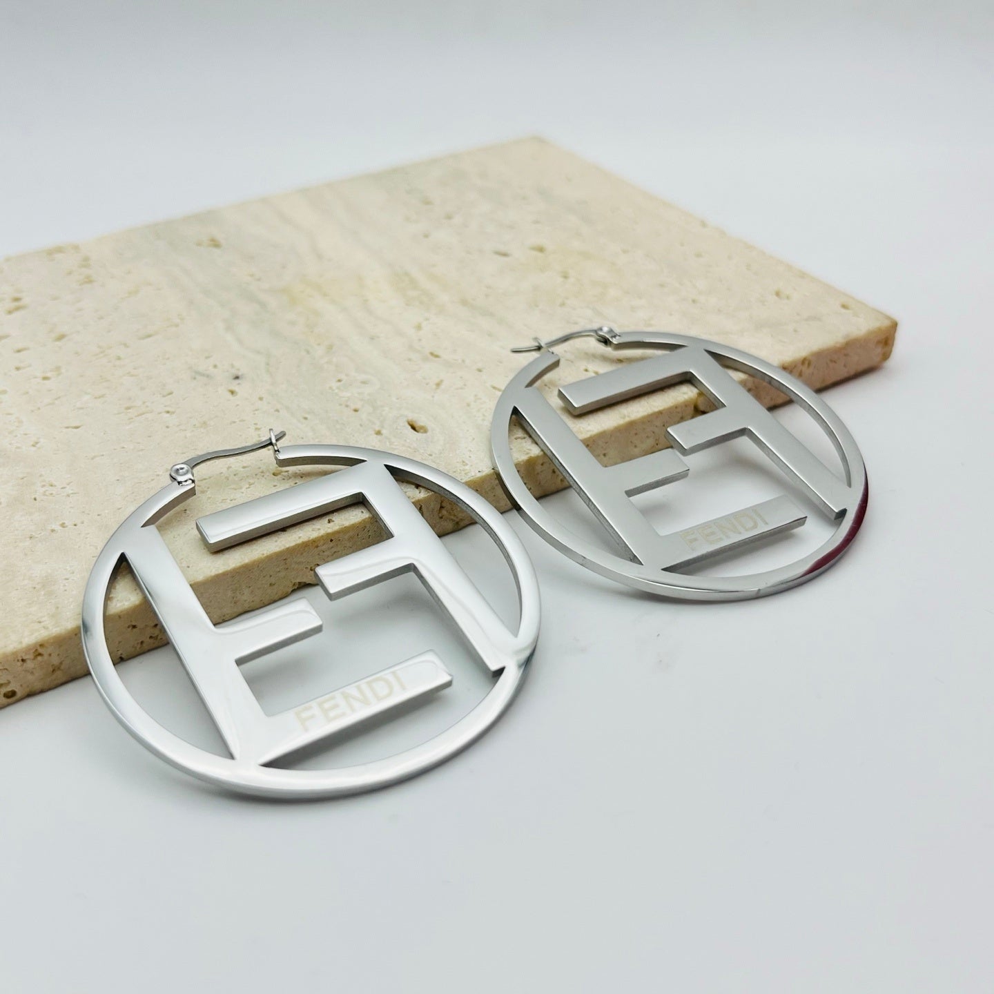 Luxury Double Letter Hoop Earrings (Gold & Silver – 50mm)