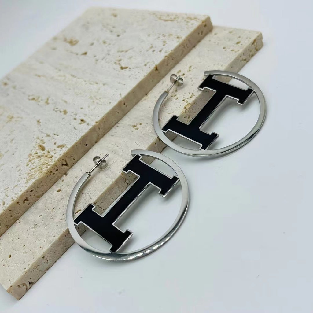 Elegant Initial “I” Hoop Earrings (Gold & Silver Options)