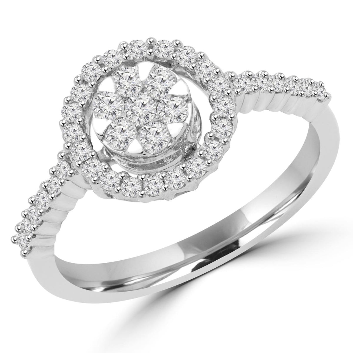 Majesty Diamonds CTW Round Diamond Halo Cluster Engage