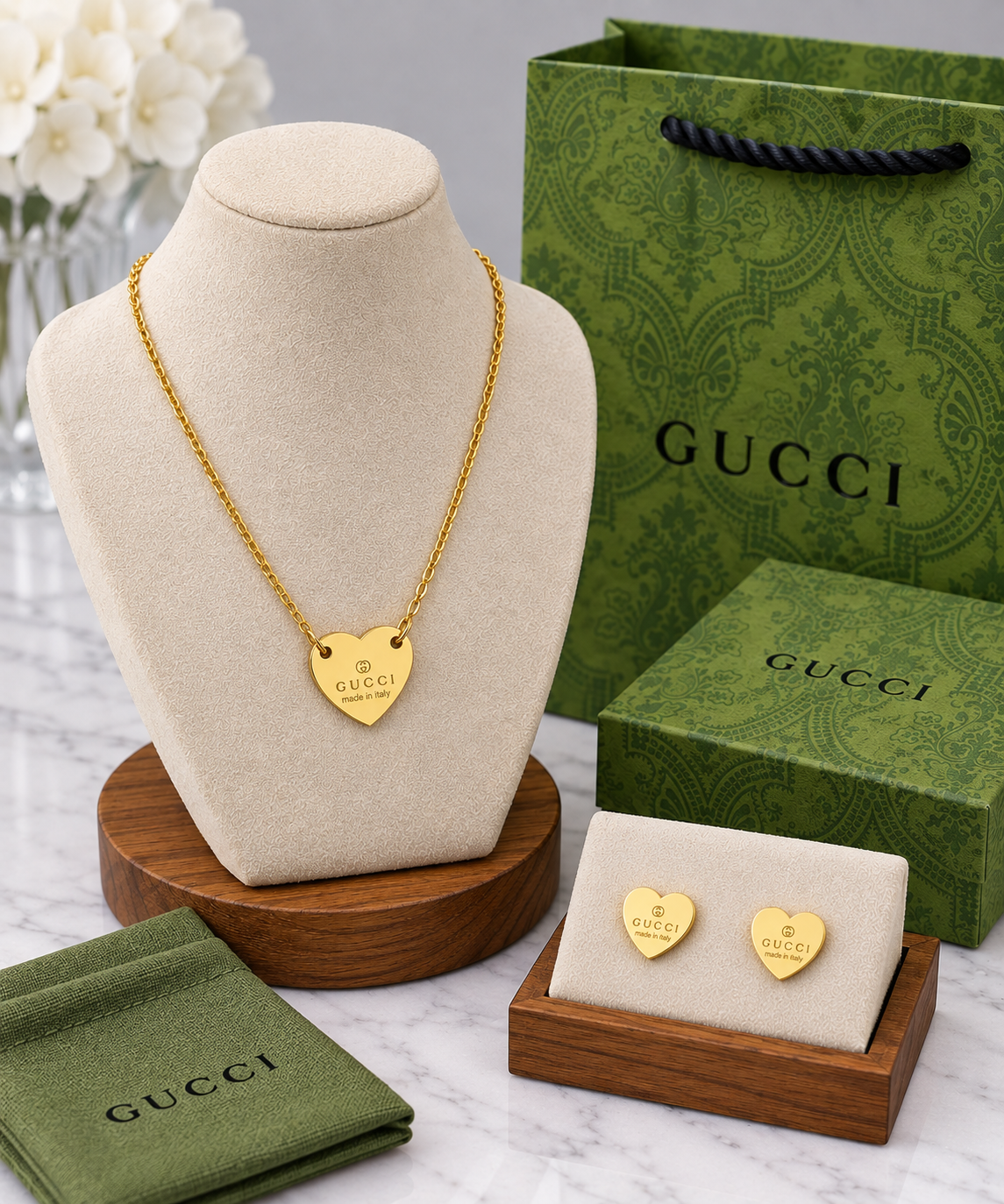 Premium Gold Love Wings Jewelry Set