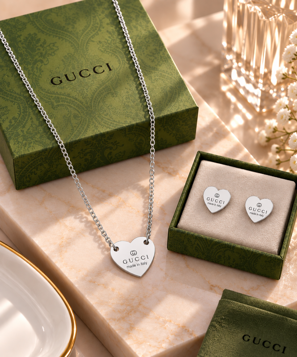 Premium Gold Love Wings Jewelry Set