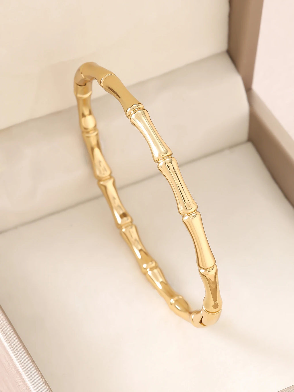 1pc 18K Gold Plated Stainless Steel Stackable Bracelet With Chain And