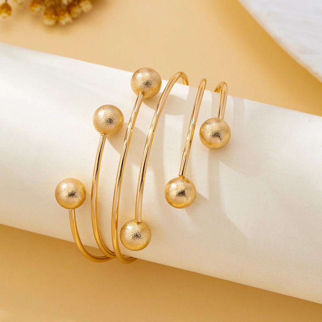 Women's Bracelet, Fashionable, Creative, Exquisite Round Ball, Multi-Layered Lines, Open Adjustable Bracelet, Suitable for Daily Wear