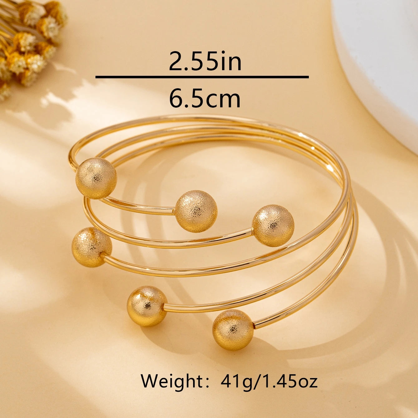 Women's Bracelet, Fashionable, Creative, Exquisite Round Ball, Multi-Layered Lines, Open Adjustable Bracelet, Suitable for Daily Wear