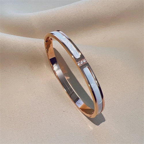 ZAKOL 5/1pcs Sparkling Zirconia Inlaid Stainless Steel Bracelet Set