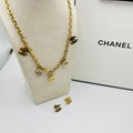 Luxury Gold Charm Chain Necklace with Designer-Inspired Logo Pendants