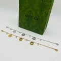 Luxury Gold Double Chain Bracelet with Designer Logo Char